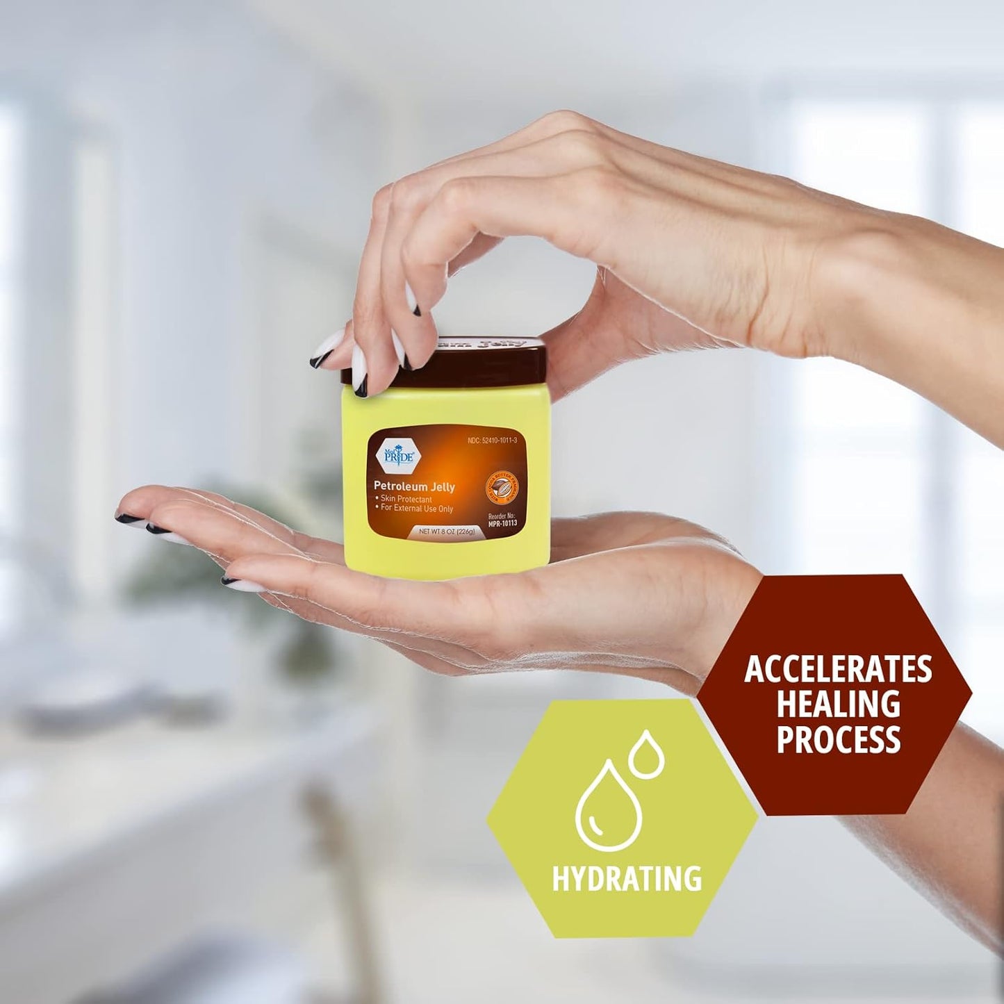 8oz-tub-of-med-pride-petroleum-jelly-with-cocoa-butter-fragrance---skin-protectant-for-dry-skin-rashes-burns-and-wounds---moisturizer-for-lips-hands-and-chaffed-skin-3