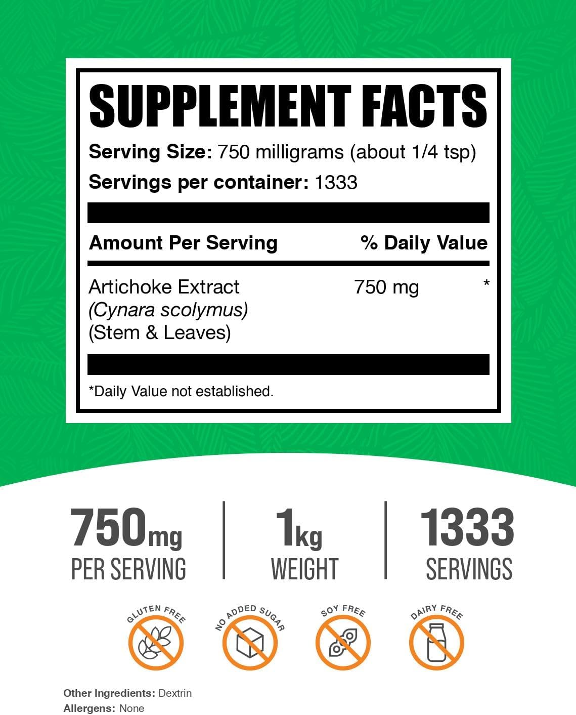 bulksupplementscom-artichoke-extract-powder---pure-artichoke-leaf-stem-supplement-750mg-per-serving-herbal-gluten-free-1kg-22-lbs-pack-of-1-2