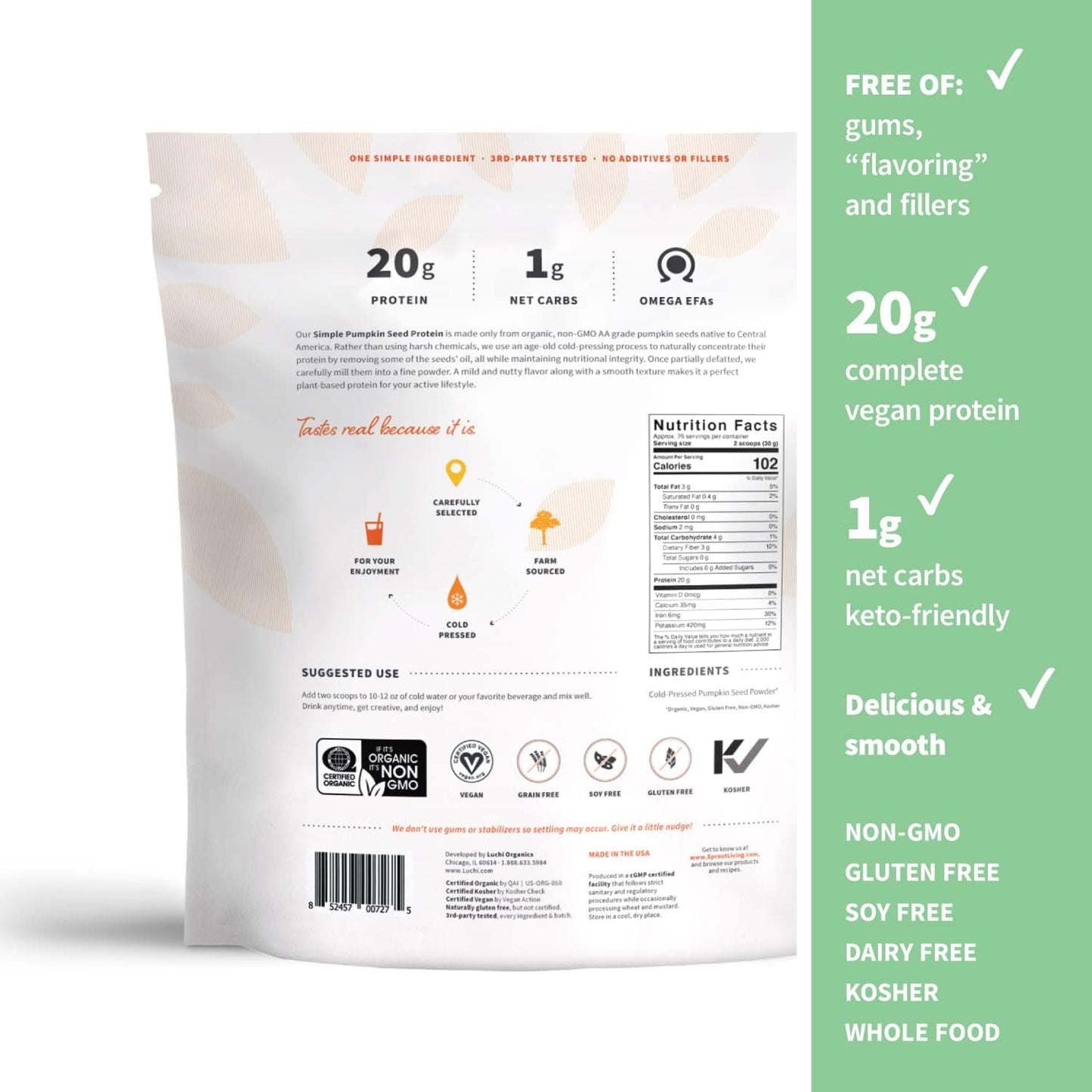 organic-pumpkin-seed-protein-powder---20g-plant-based-protein-no-artificial-sweeteners-non-dairy-non-gmo-vegan-gluten-free-keto---5lb-2