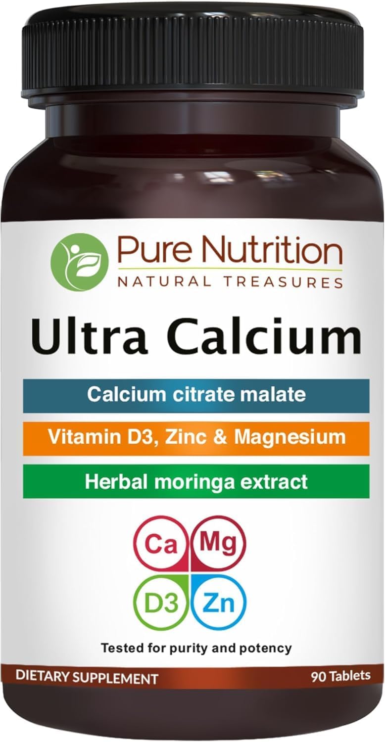 pure-nutrition-ultra-calcium-citrate-1000mg---highly-absorbable-calcium-supplement-with-vitamin-d-zinc-and-magnesium---90-vegetarian-tablets---non-gmo-and-gluten-free-1