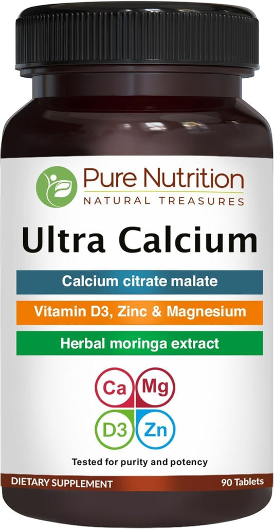 pure-nutrition-ultra-calcium-citrate-1000mg---highly-absorbable-calcium-supplement-with-vitamin-d-zinc-and-magnesium---90-vegetarian-tablets---non-gmo-and-gluten-free-1