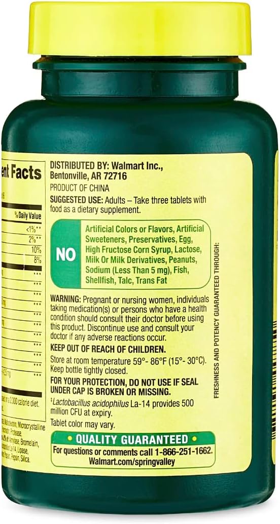 spring-valley-multi-enzyme-probiotic-tablets---200-count-bottle---digestive-health-support-supplement-4