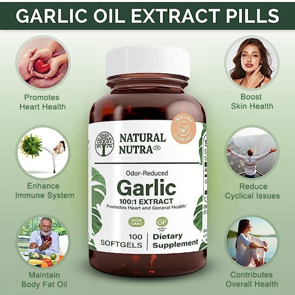 organic-odorless-garlic-oil-supplement-for-heart-and-skin-health---immune-support-cyclical-issues-body-fat-maintenance---500mg-allium-sativum-100-softgels-3