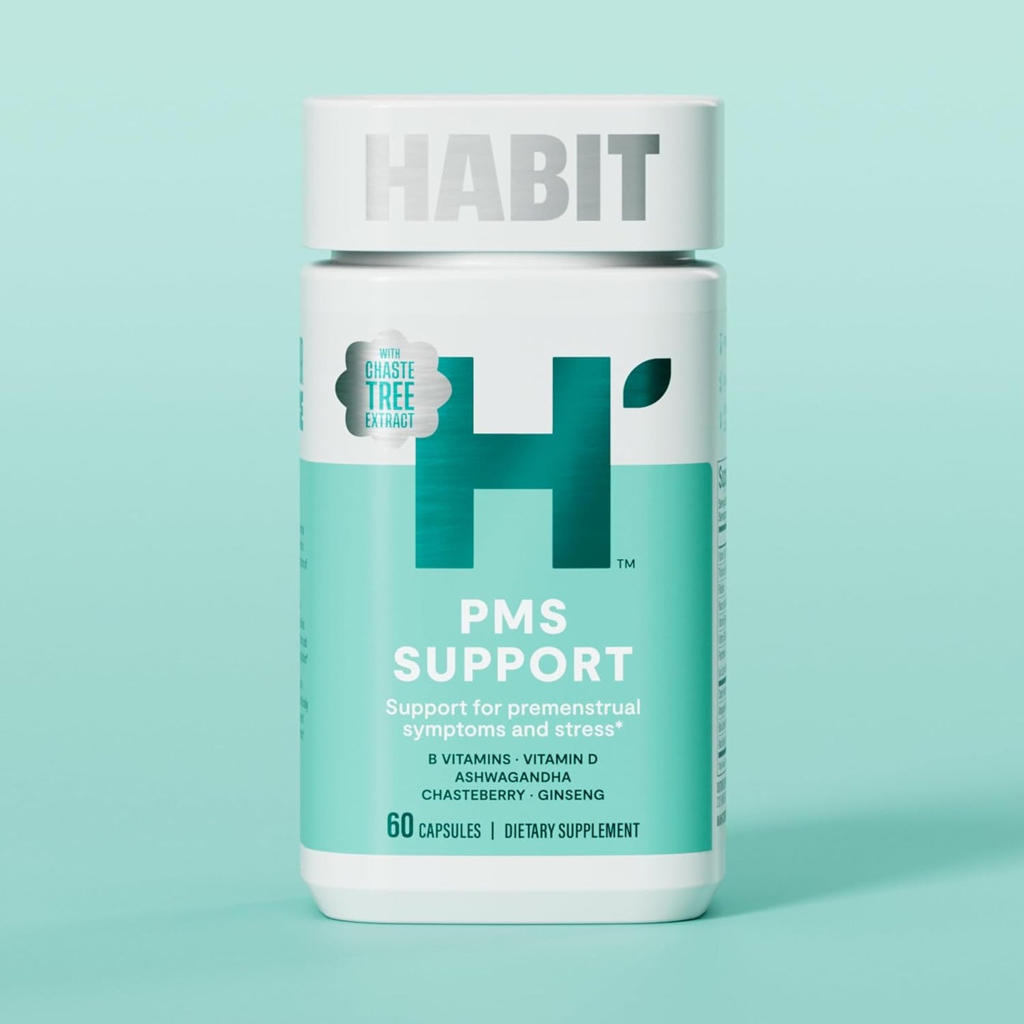 PMS Support Supplement for Women - 2 Pack (120 Capsules) - Supports Hormone Balance, Mood & Stress with B Vitamins, Vitamin D, Chasteberry, Ashwagandha - Gluten-Free, Non-GMO - H' Habit Habit - Espot.com.au