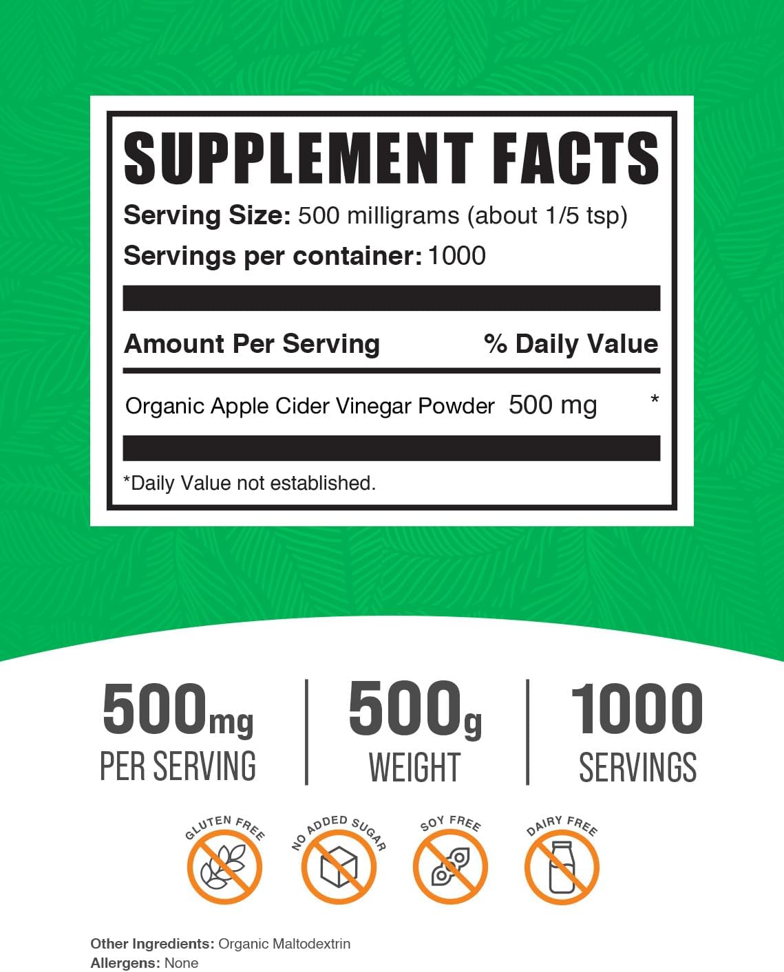bulksupplementscom-organic-apple-cider-vinegar-powder---digestive-support-supplement-vegan-gluten-free---500mg-per-serving-500g-11-lbs-pack-2