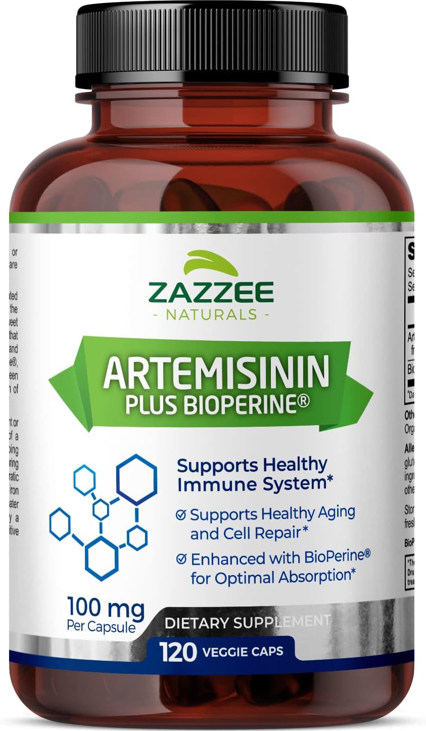 High Absorption Artemisinin Capsules - 100mg, 120 Vegan Capsules with BioPerine - Sweet Wormwood Extract for Maximum Absorption - 4 Month Supply, Non-GMO & All-Natural - Espot.com.au