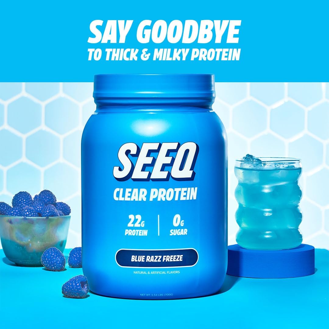 Blue Razz Freeze Clear Whey Isolate Protein Powder - 25 Servings, 22g Protein Per Serving, Sugar-Free, Keto-Friendly, Soy-Free Juice-Like Protein - Espot.com.au