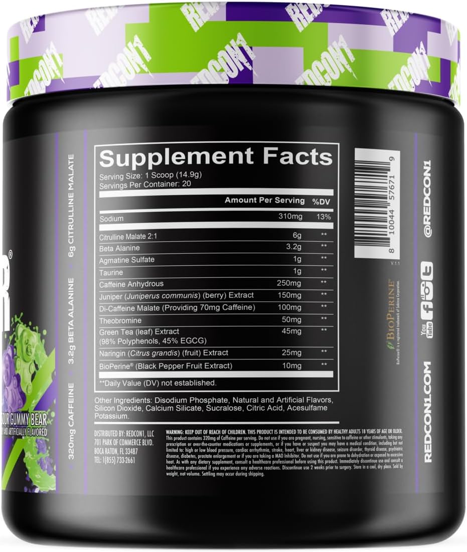 redcon1-total-war-pre-workout-powder-sour-gummy-bear-flavor---powerful-caffeinated-preworkout-with-beta-alanine-and-citrulline-malate-for-enhanced-pump-and-energy-boost---20-servings-2