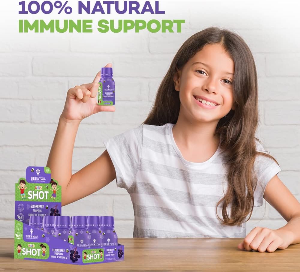 bee-you-kids-immune-support-supplement-with-propolis-vitamin-c-elderberry-raw-honey---antioxidant-rich---12-pack-169-fl-oz---great-taste---natural-alternative-to-gummies-3