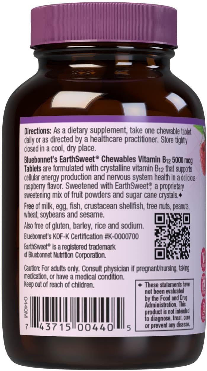 bluebonnet-nutrition-earth-sweet-vitamin-b12-5000-mcg-chewable-tablets---soy-free-gluten-free-dairy-free-vegan---raspberry-flavored---30-chewable-tablets-3