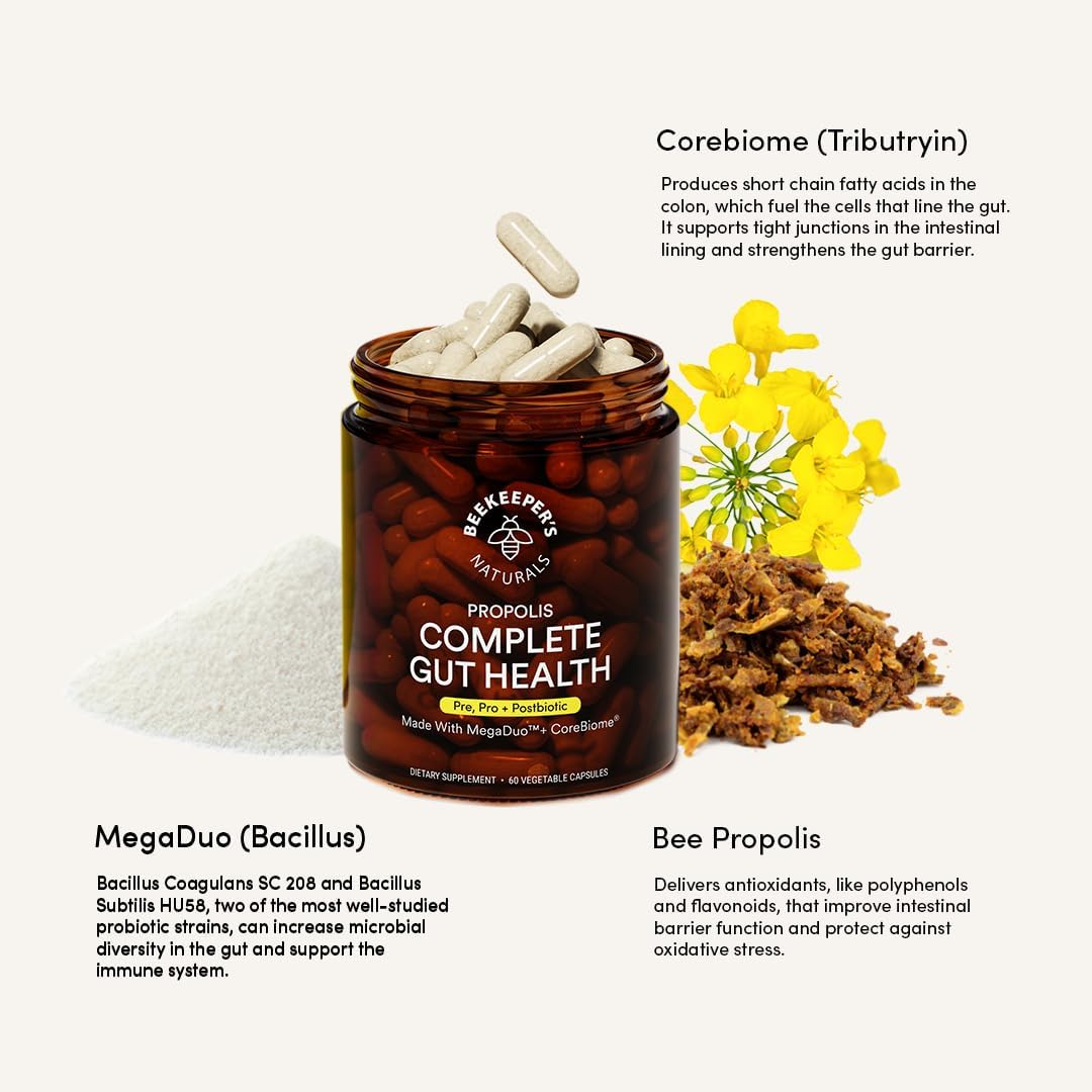 propolis-powered-complete-gut-health-capsules-for-digestive-health-bloating-relief---prebiotic-postbiotic-probiotics---gluten-free-vegan---60ct-5