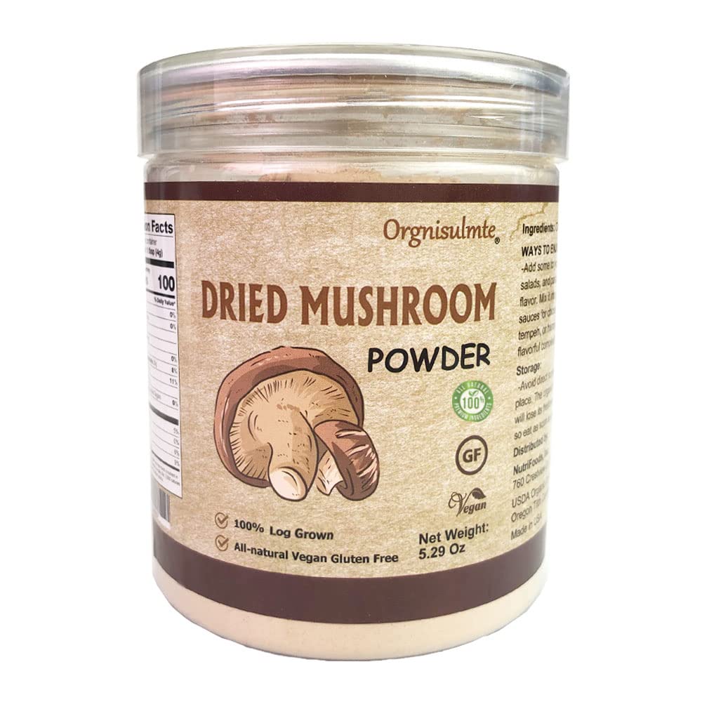 All-Natural Vegan Dried Shiitake Mushroom Powder - Gluten-Free, Additive-Free - 5.29 Oz (150g) - Espot.com.au