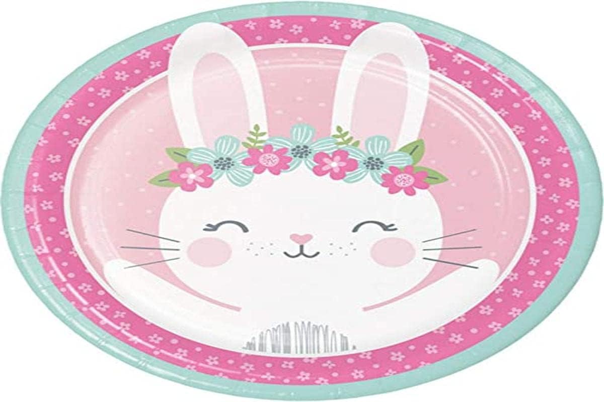 bunny-party-paper-plates-875-8ct---colorful-dinner-plates-for-parties-by-creative-converting-1