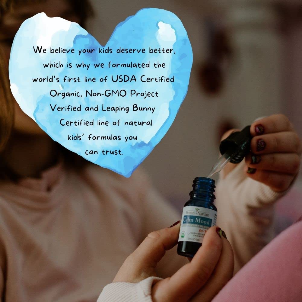 Organic Homeopathic Calm Mood Formula for Kids - 0.34 Fl Oz - Multi-Action Support for Mood Swings, Irritability, Stress, and Worry - Non-Drowsy - Espot.com.au