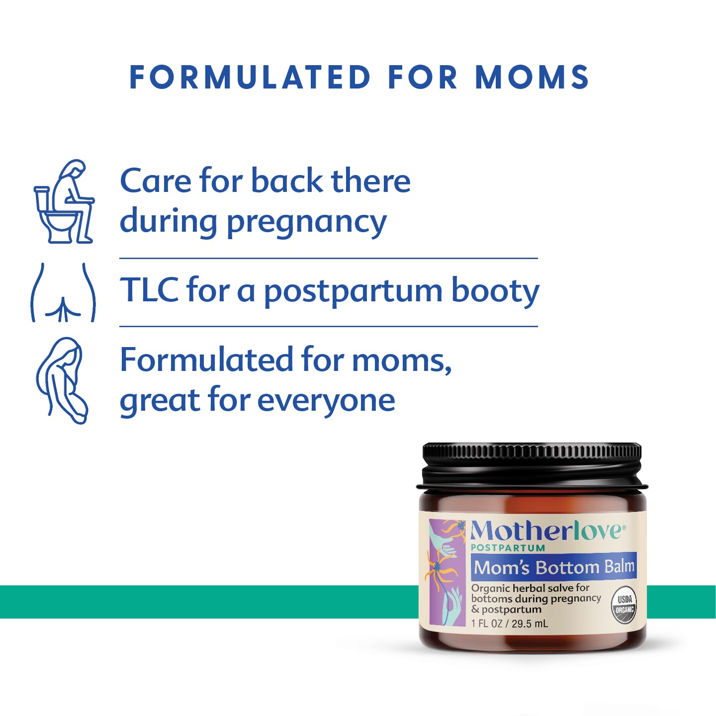Organic Herbal Salve for Pregnancy & Postpartum with Witch Hazel - Motherlove Mom's Bottom Balm (2 oz) - Non-GMO Ointment - Espot.com.au