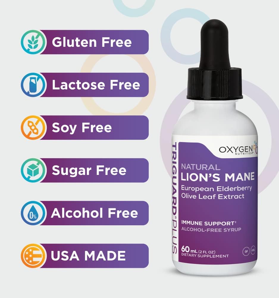 2 fl oz Liquid Lions Mane Nootropic Supplement for Mental Clarity, Focus, Memory, Immune Support & Energy - Alcohol-Free, Non-GMO, Made in USA - Espot.com.au