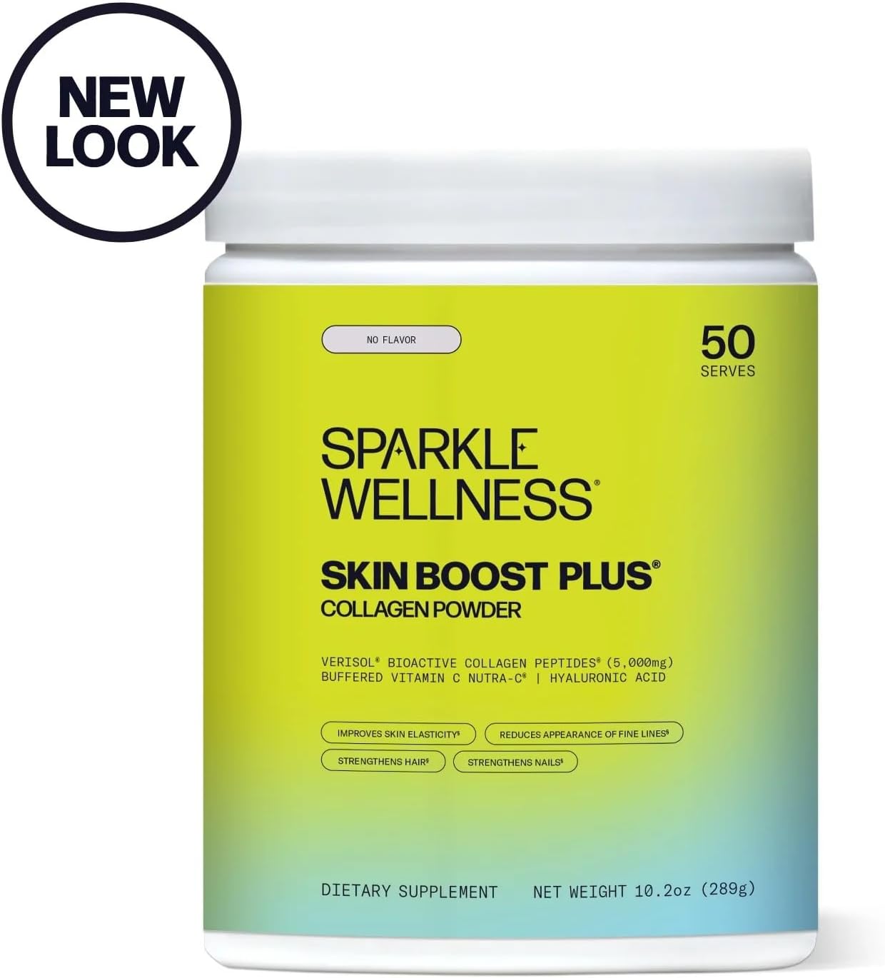 50-Serve Collagen Powder Supplement with VERISOL Peptides, Vitamin C & Hyaluronic Acid for Skin Boost - Flavorless Sparkle Wellness Formula - Espot.com.au