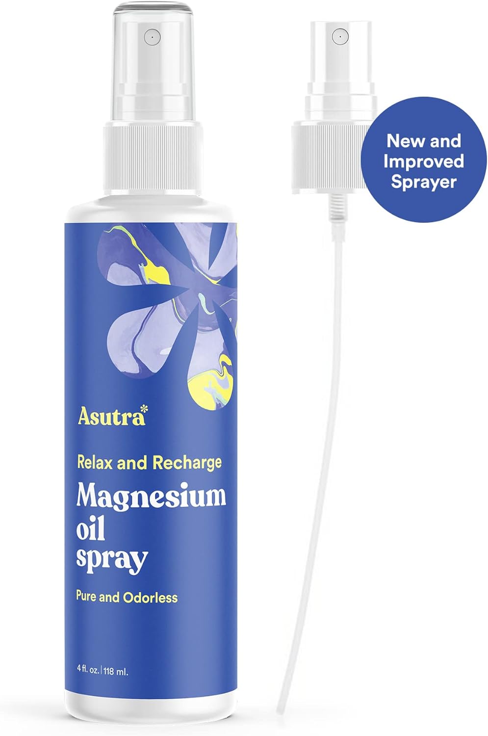 Pack of 2 ASUTRA Magnesium Oil Spray (4 fl oz each) - Topical Rapid Absorption Magnesium, Pure & Odorless, Non-Greasy Formula from Zechstein Seabed - Espot.com.au