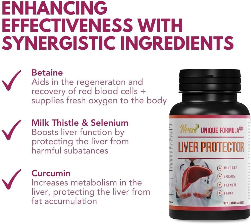 Liver Support Supplement with Milk Thistle, Artichoke, Buckwheat, Methionine, Curcumin - Herbal Liver Detox Capsules for Detoxification - Plant-Based Formula (90 Caps) - Espot.com.au