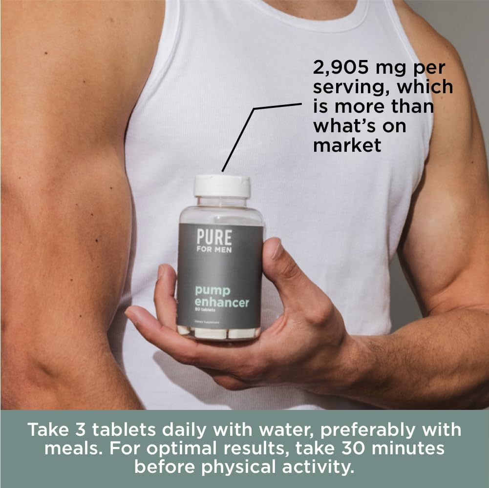 pure-for-men-pump-enhancer---pre-workout-supplement-for-muscle-pump-stamina-and-blood-flow---nitric-oxide-booster-with-l-arginine-l-citrulline---focus-and-energy-support---90-capsules-6