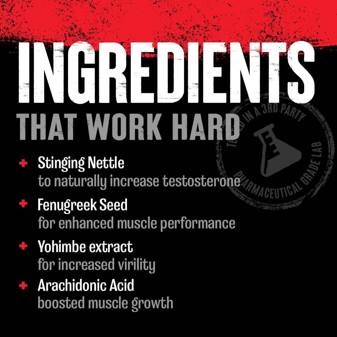 Men's Testosterone Booster for Strength Athletes & Bodybuilders - Libido Enhancing Supplement to Boost Stamina, Endurance, Muscle Growth - All-in-One 21 Day Cycle Pack