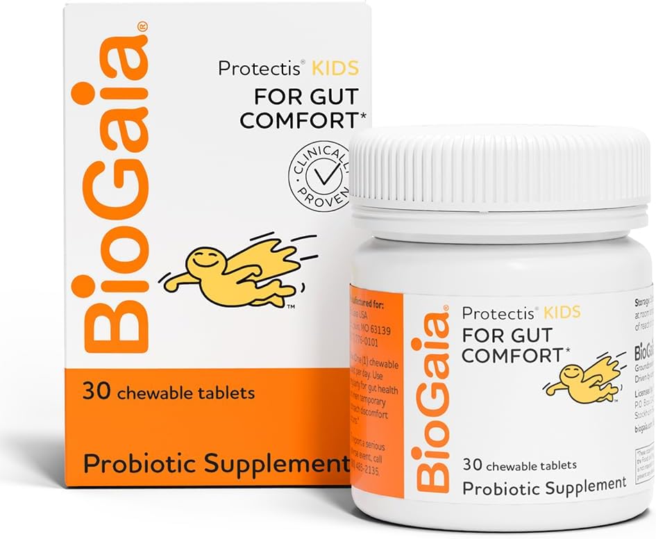 BioGaia Protectis Kids Probiotic - Ages 3+ | Helps Digestive Issues & Regularity | Allergen, Dairy, Soy & Gluten Free | 30 Years of Research | 30 Day Supply - Espot.com.au