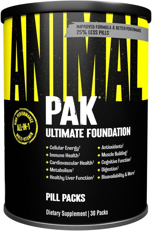 Daily All-in-One Multivitamin & Supplement Pack for Men & Women - Animal Pak - Includes Zinc, Vitamins C, B, D, Amino Acids, and Immune Support - Enhances Sports Nutrition Performance - 30 Count - Espot.com.au