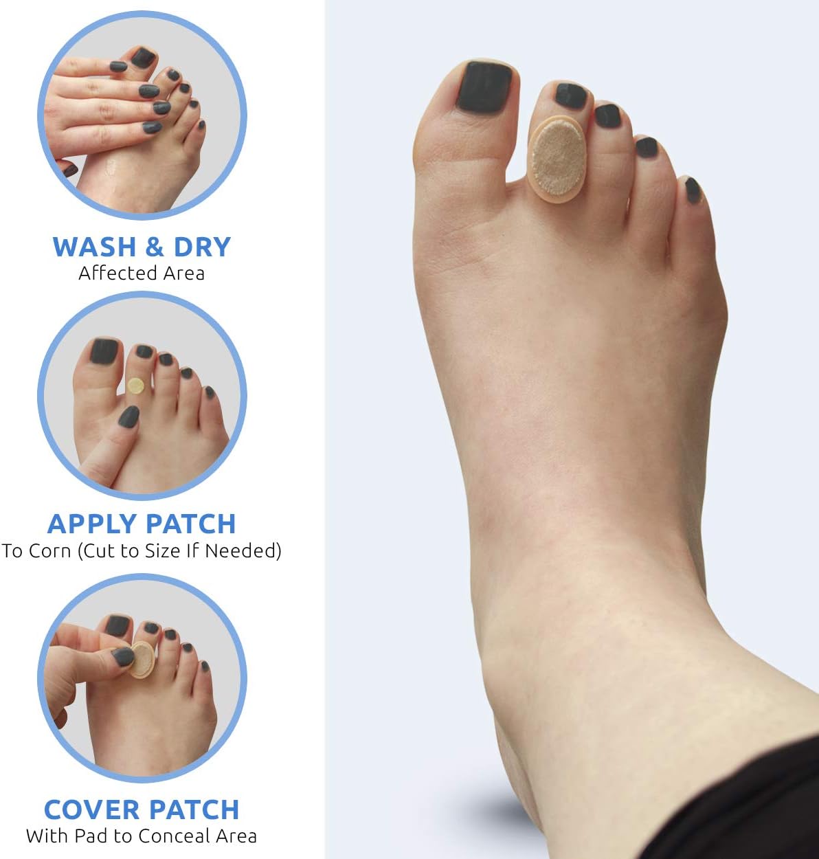 Medicated Corn Remover Patches with Salicylic Acid for Effective Corn Removal - 18 Patches and 18 Protective Pads by Comfort Zone - Espot.com.au