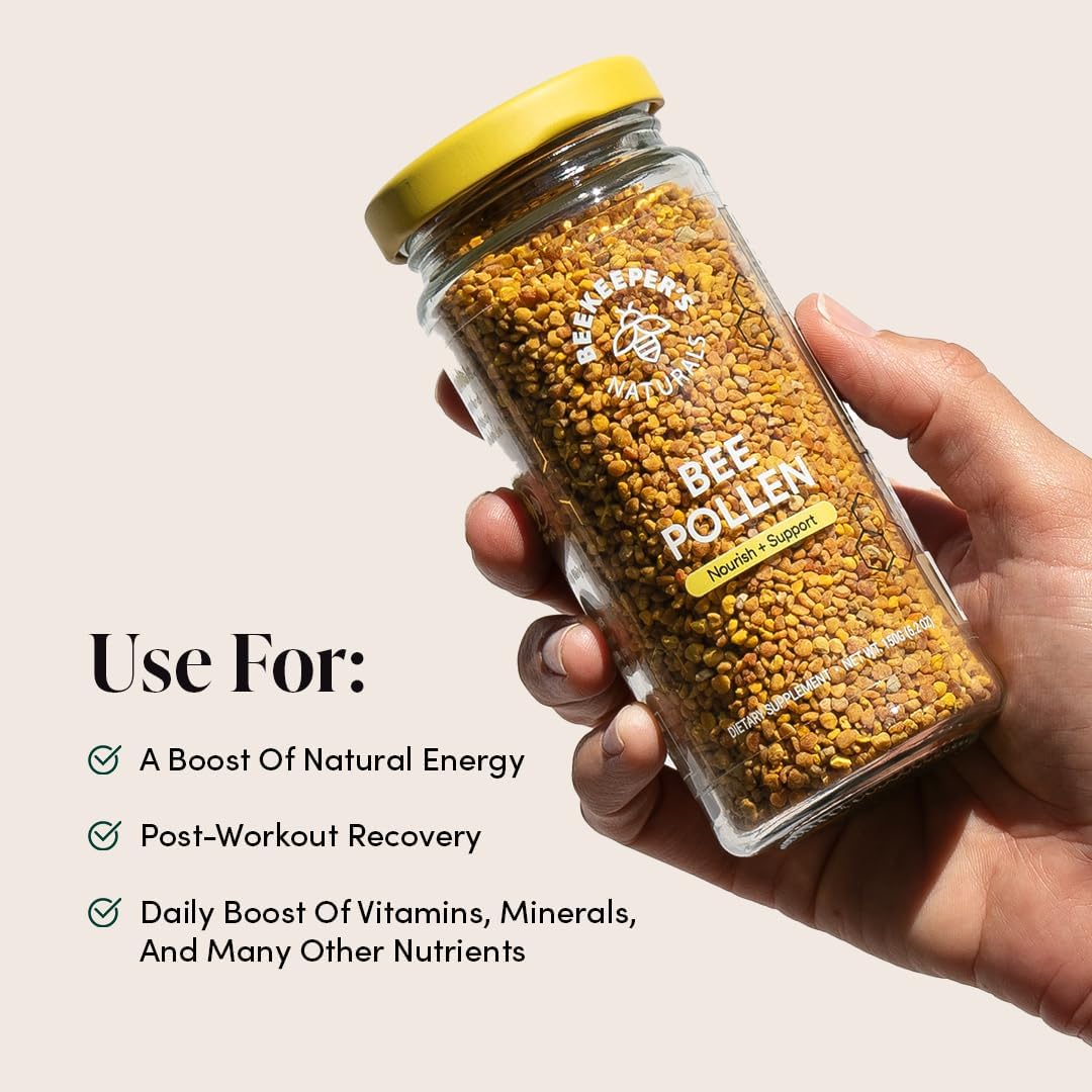 100-raw-bee-pollen-granules---natural-source-of-vitamin-b-minerals-amino-acids-protein---paleo-keto-and-gluten-free---52-oz-jar-3
