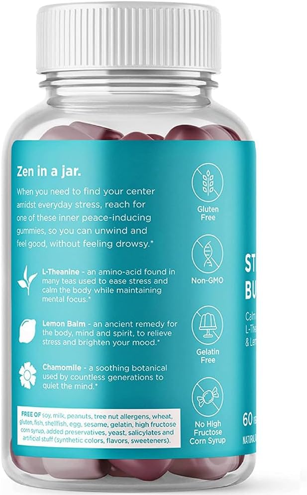 Hyland's Stress Busters Gummies - Calm and Focus Vegan Supplement with L-Theanine, Chamomile, and Lemon Balm - 60 Gummies (30 Days) - Espot.com.au