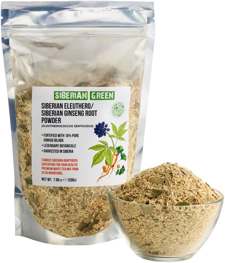 siberian-green-siberian-ginseng-root-powder-200g---fortified-with-ginkgo-biloba---natural-eleuthero-supplement-8