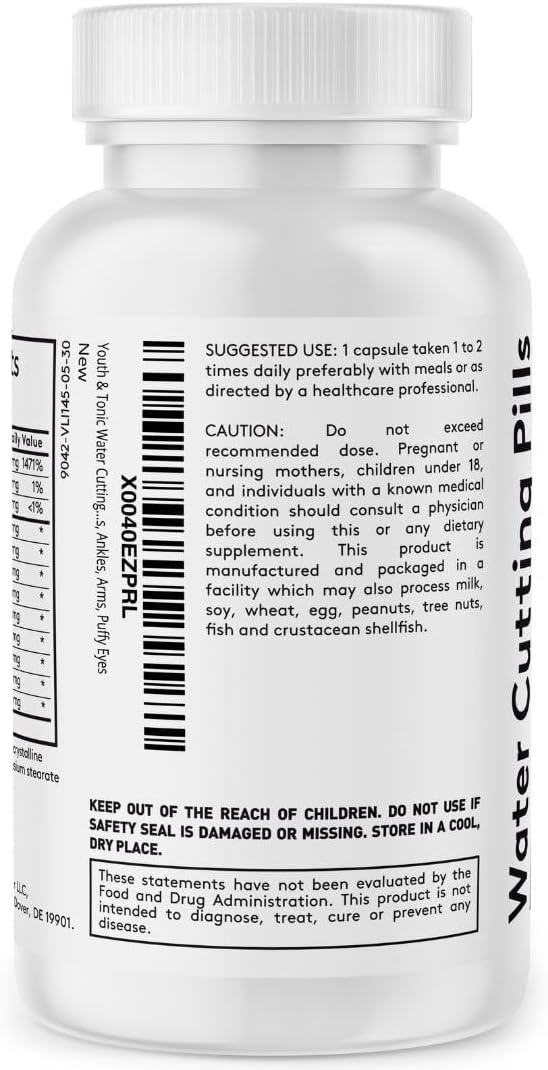 Natural Diuretic Complex Pills for Men & Women - Reduces Water Retention, Swelling, Puffiness in Legs, Arms, & Eyes - 30 Capsules - Espot.com.au