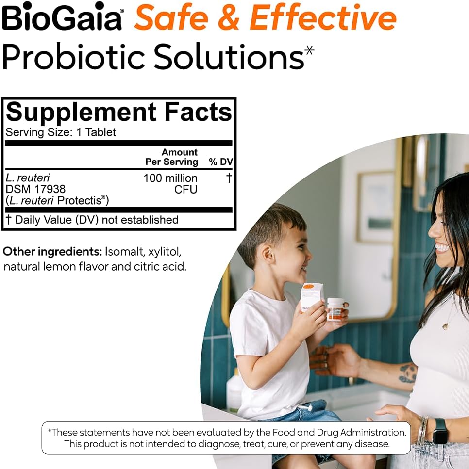 BioGaia Protectis Kids Probiotic - Ages 3+ | Helps Digestive Issues & Regularity | Allergen, Dairy, Soy & Gluten Free | 30 Years of Research | 30 Day Supply - Espot.com.au