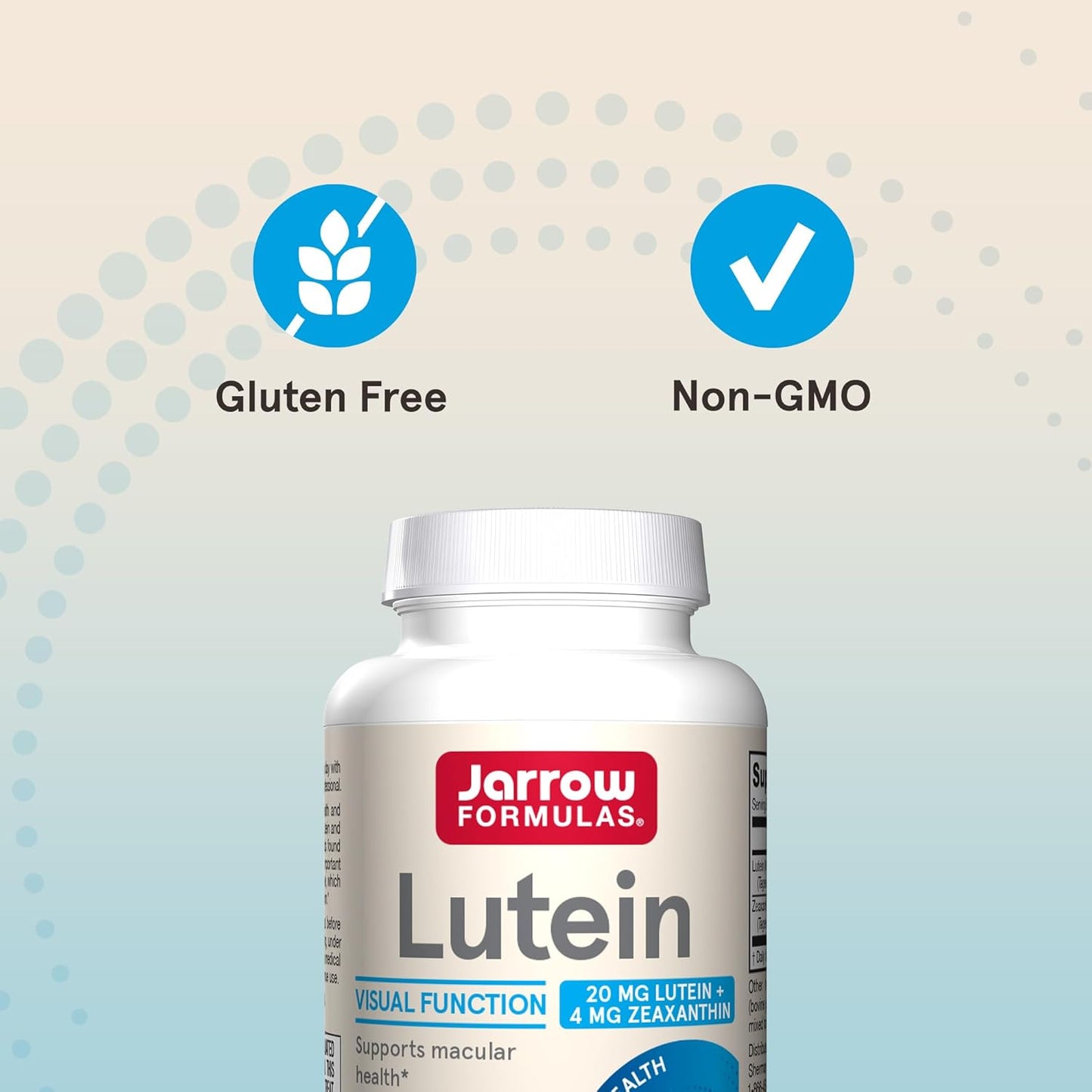Jarrow Formulas Lutein 20mg with Zeaxanthin Softgels - Visual Function & Macular Health Support - 60 Day Supply - Espot.com.au
