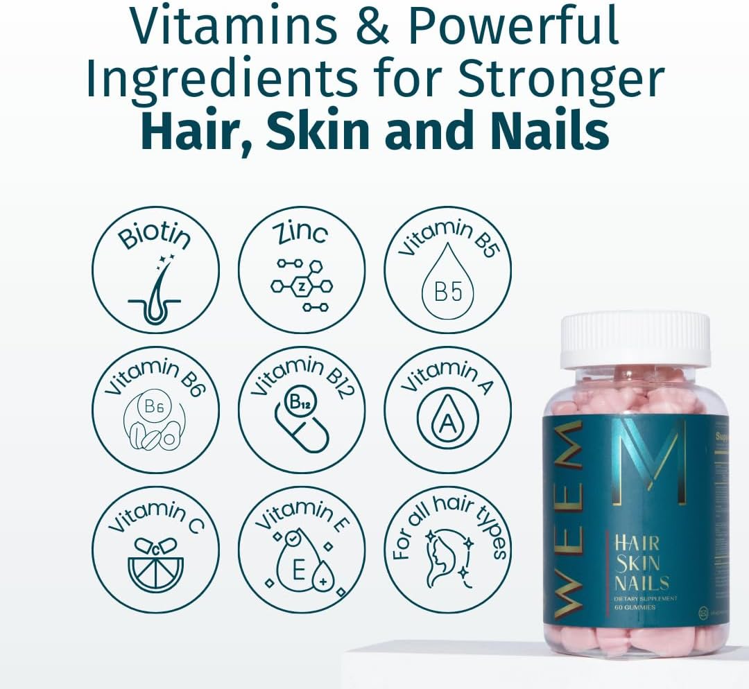 extra-strength-hair-skin-and-nails-gummies---vegan-biotin-vitamins-for-faster-hair-growth---stronger-nails---healthy-skin---men-women---2-pack-3