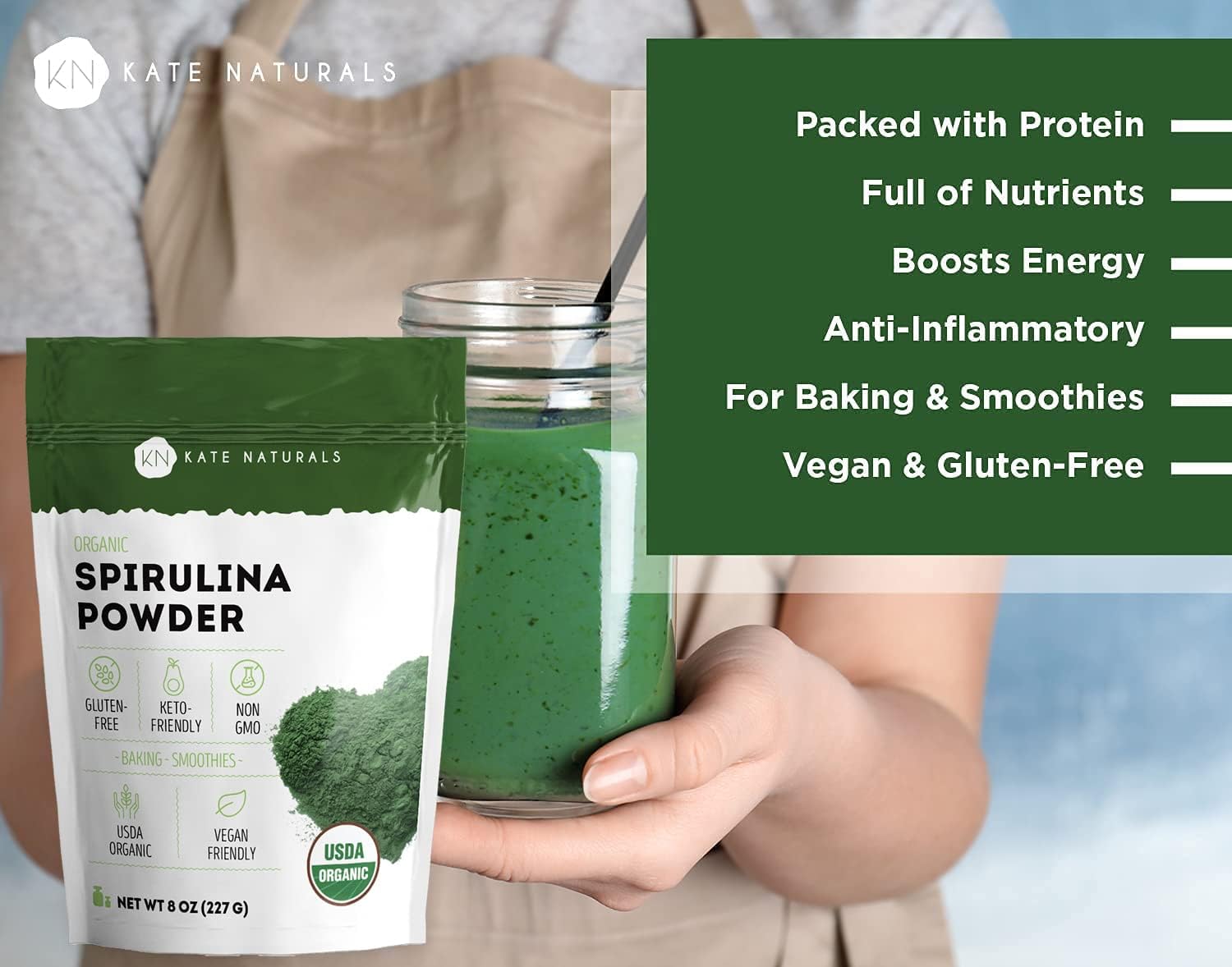 usda-certified-organic-spirulina-powder---immune-support-antioxidants---nutrient-dense-superfood-supplement---8-oz---non-gmo-gluten-free---by-kate-naturals-2