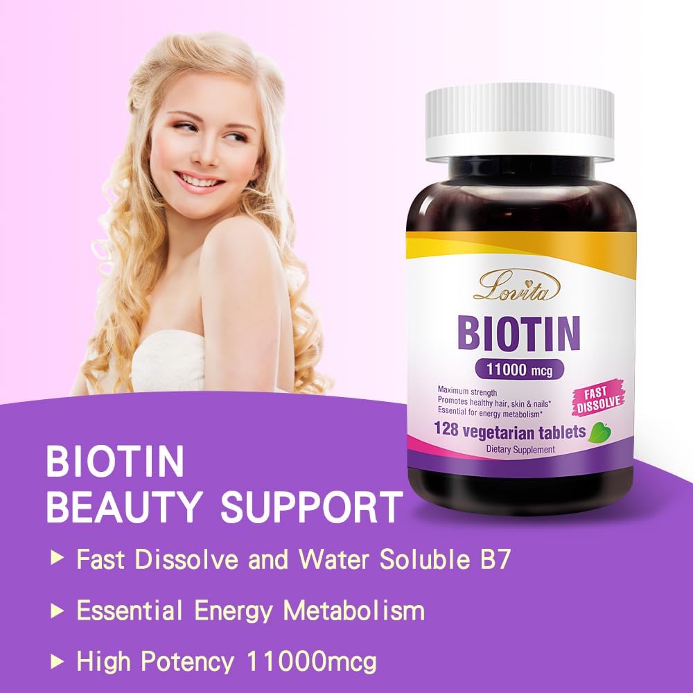 high-potency-lovita-biotin-11000mcg-for-hair-skin-nails-growth---128-vegetarian-dissolvable-tablets-4