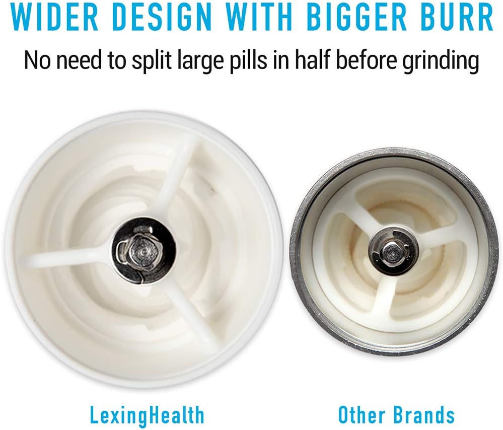 lexing-health-pill-grinder-with-extra-jar---easily-crush-multiple-tablets-into-fine-powder---ideal-for-feeding-tube-kids-pets-arthritis---pill-crusher-and-pulverizer-2