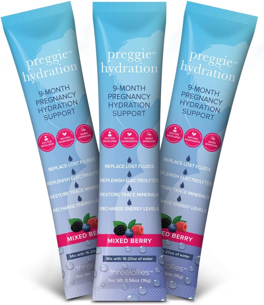 Preggie Hydration Packets for Morning Sickness Relief - Natural Support for Pregnant Women - Eases Nausea and Replaces Nutrients - 10 Packets - Espot.com.au