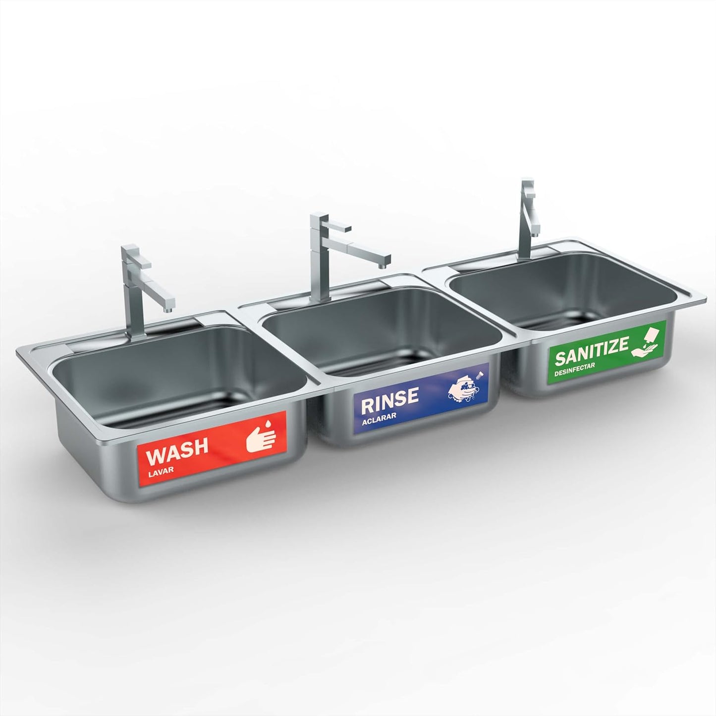 commercial-kitchen-sink-labels-set---wash-rinse-sanitize-hand-wash-only-sign---275-x-9---ideal-for-3-compartment-sink---restaurant-food-truck-wash-station-6
