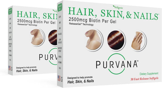 double-strength-purvana-hair-skin-and-nails-vitamin-softgels-with-high-absorption---2500mcg-biotin-vitamin-a-b---30-count-pack-of-2-1
