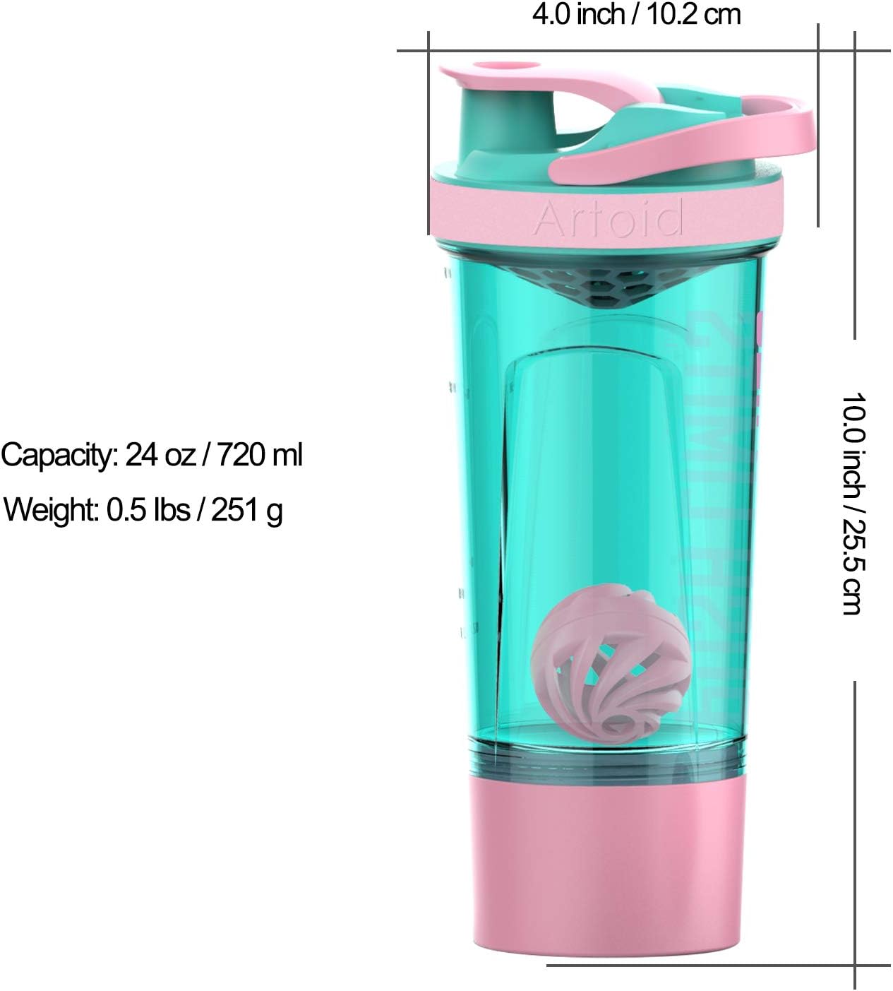 artoid-mode-24-ounce-inspirational-fitness-protein-shaker-bottle-with-dual-mixing-technology-shaker-balls-mixing-grids-and-twist-lock-storage-box-4