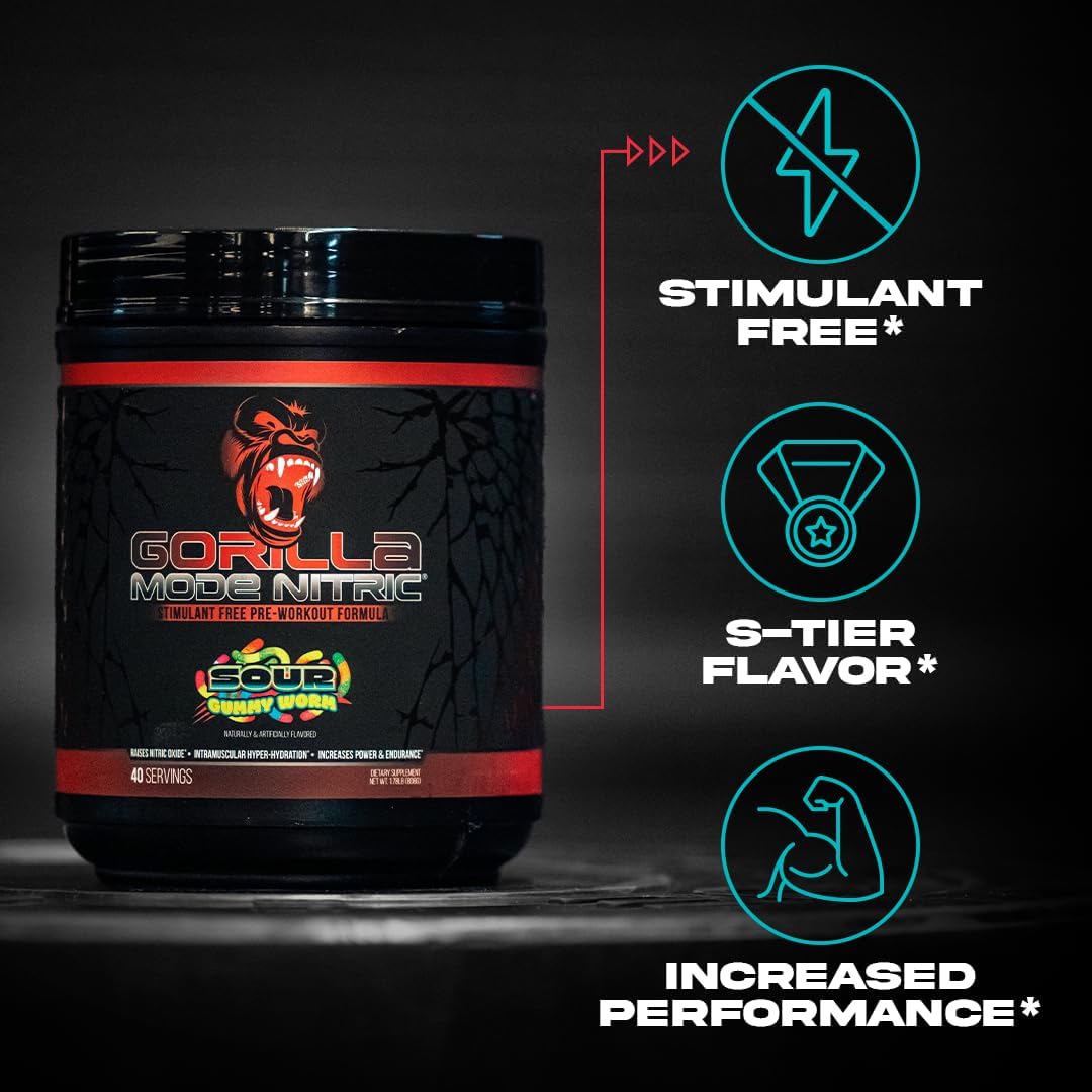 gorilla-mind-nitric-upgraded-stimulant-free-pre-workout---blackberry-lemonade-flavor---enhanced-vasodilation-and-power-for-massive-pumps---780g-3
