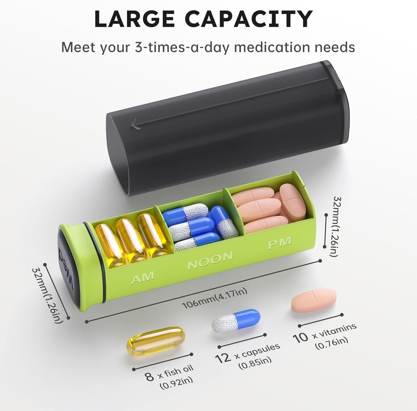 koviuu-weekly-pill-organizer-set---twice-daily-three-times-daily---translucent-black-and-black-color-options-2