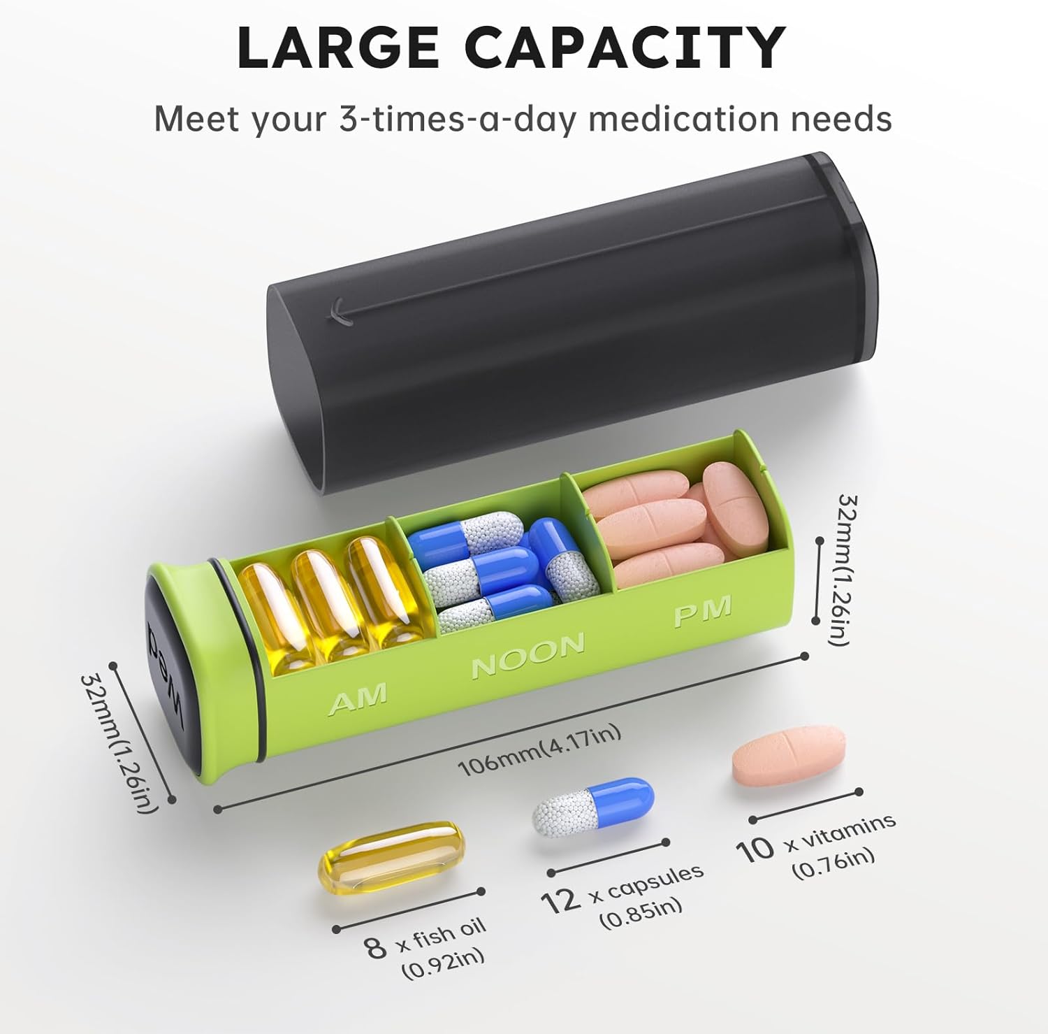 koviuu-weekly-pill-organizer-set---twice-daily-three-times-daily---translucent-black-and-black-color-options-2