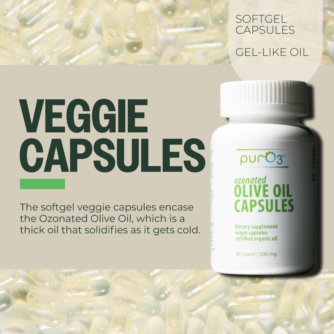 Cold Pressed Ozonated Olive Oil Softgels for Immune Support - 90 Capsules - Made in USA - Extra Virgin Olive Oil Supplement - Espot.com.au
