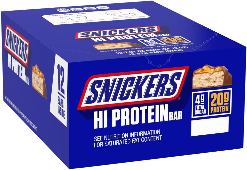 High Protein SNICKERS Peanut & Caramel Bar, 24.12 oz, 12 Pack Box - Energy Boosting Snack with Protein & Caramel Flavor - Espot.com.au