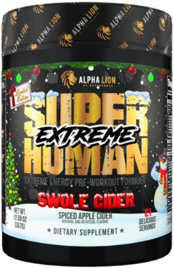Superhuman Extreme Pre Workout Powder with Beta Alanine, L-Taurine, and Caffeine for Energy, Nitric Oxide and Citrulline for Pump - 21 Servings, Sour Gummy Bear Flavor - Espot.com.au