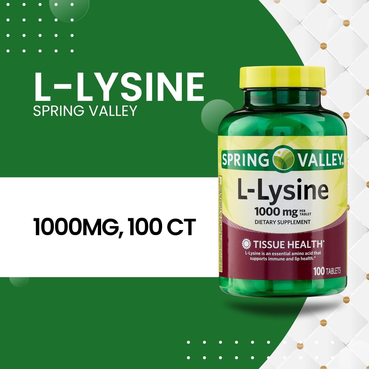spring-valley-l-lysine-1000mg-tablets-for-immune-support---amino-acid-supplement-with-llysine-for-overall-wellness---100-count-2