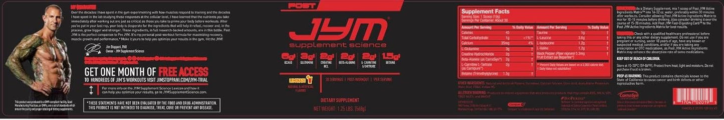 post-jym-active-matrix-amino-recovery-powder-lemonade-flavor---maximum-strength-and-performance-with-creatine-hcl-bcaas-glutamine-carnitine-betaine-and-taurine---30-servings-4